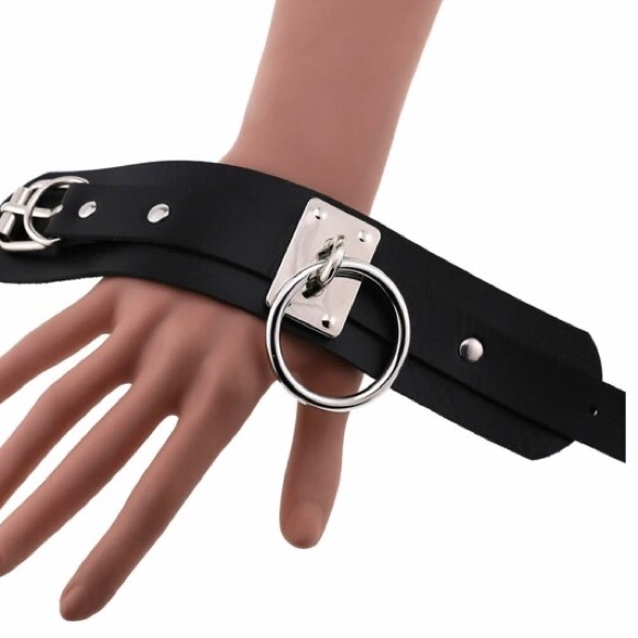 Wide Cuff Leather Bracelets Punk Gothic Rock Unisex Bangles Bracelet Wristband - Picture 7 of 7